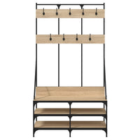 Appendiabiti con Porta Scarpe Rovere Sonoma 100x40x184 cm 837838