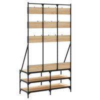 Appendiabiti con Porta Scarpe Rovere Sonoma 100x40x184 cm 837858