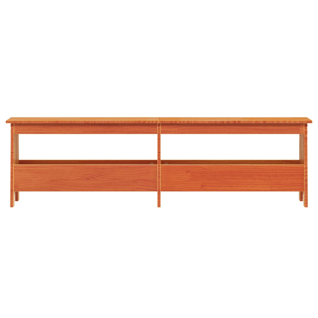 Panca da Ingresso Marrone Cera 160x28x45 cm Legno Massello Pino 837381