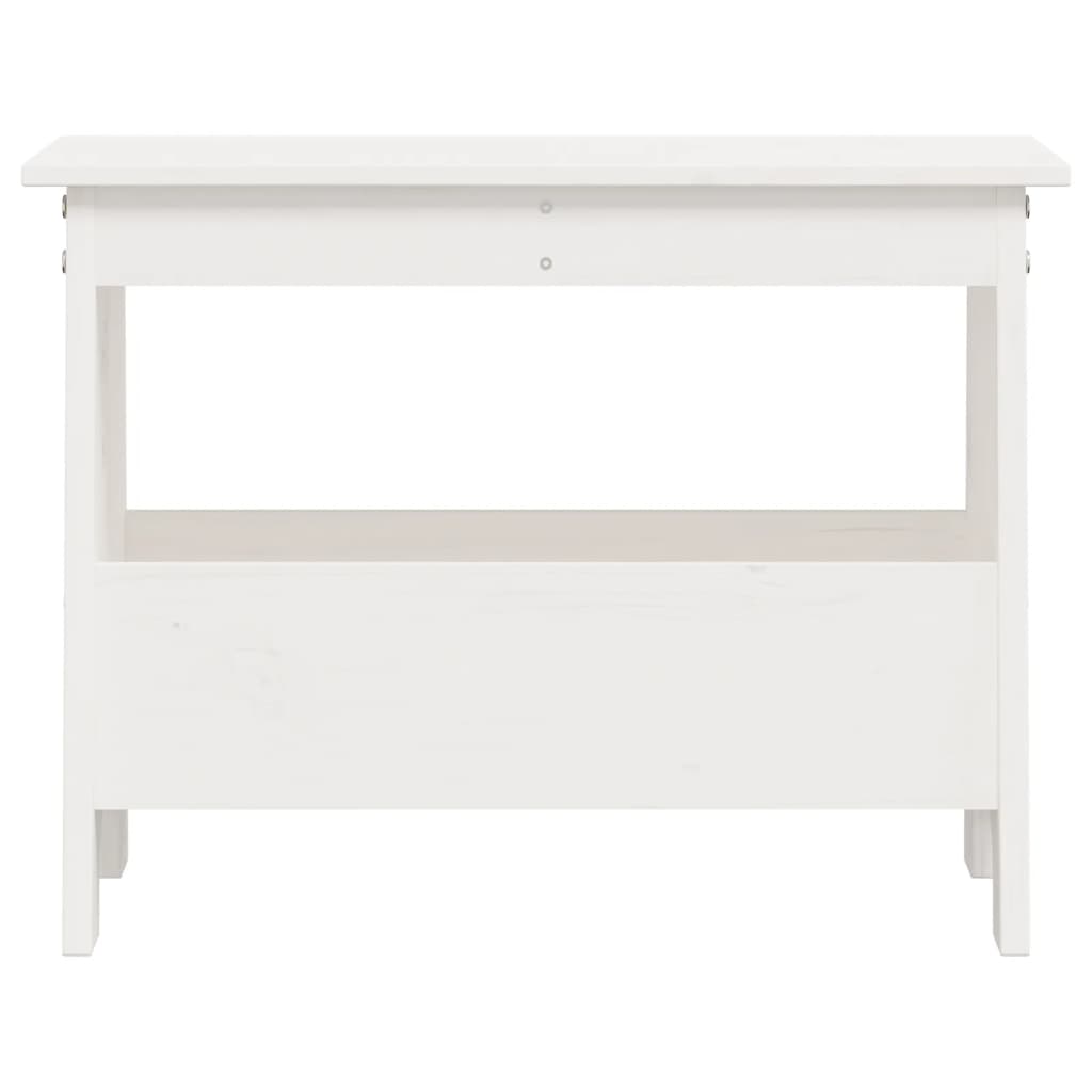 Panca da Ingresso Bianca 60x28x45 cm in Legno Massello di Pino 837386