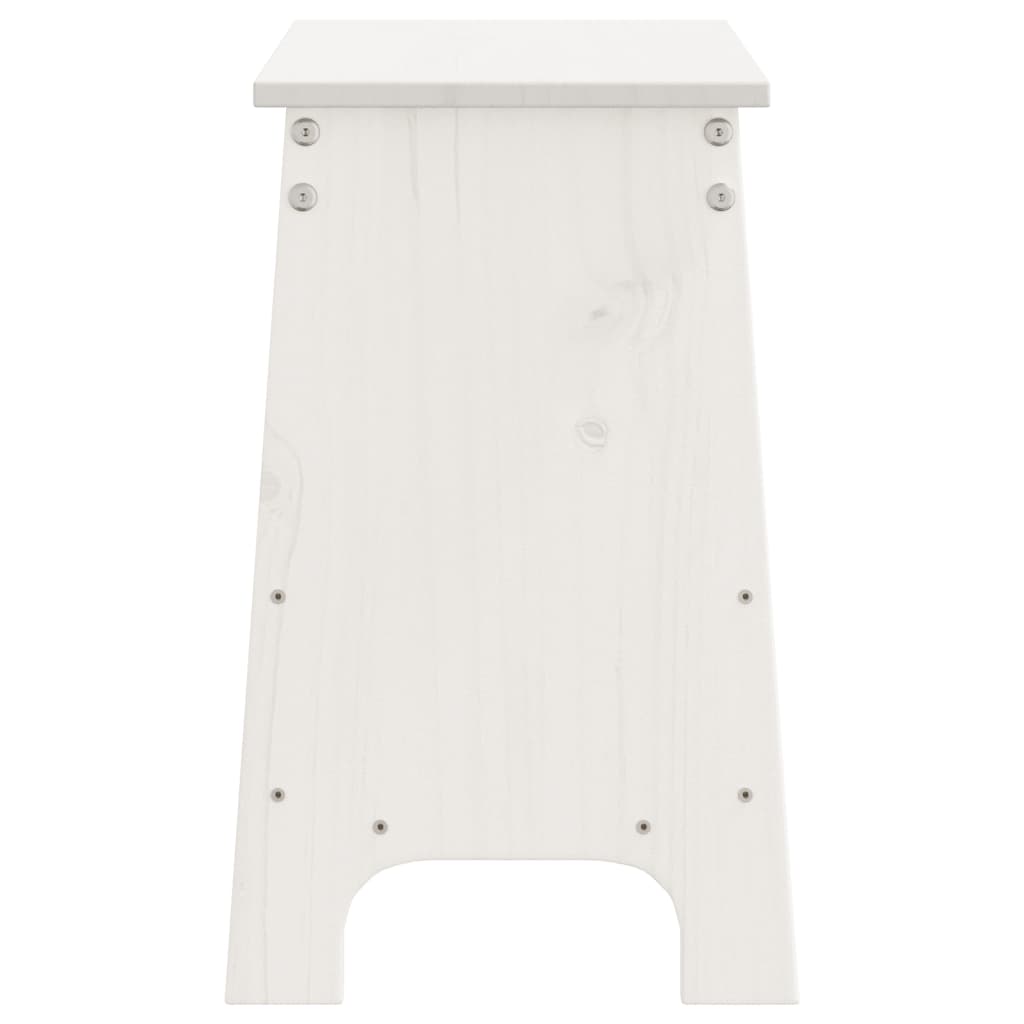 Panca da Ingresso Bianca 60x28x45 cm in Legno Massello di Pino 837386