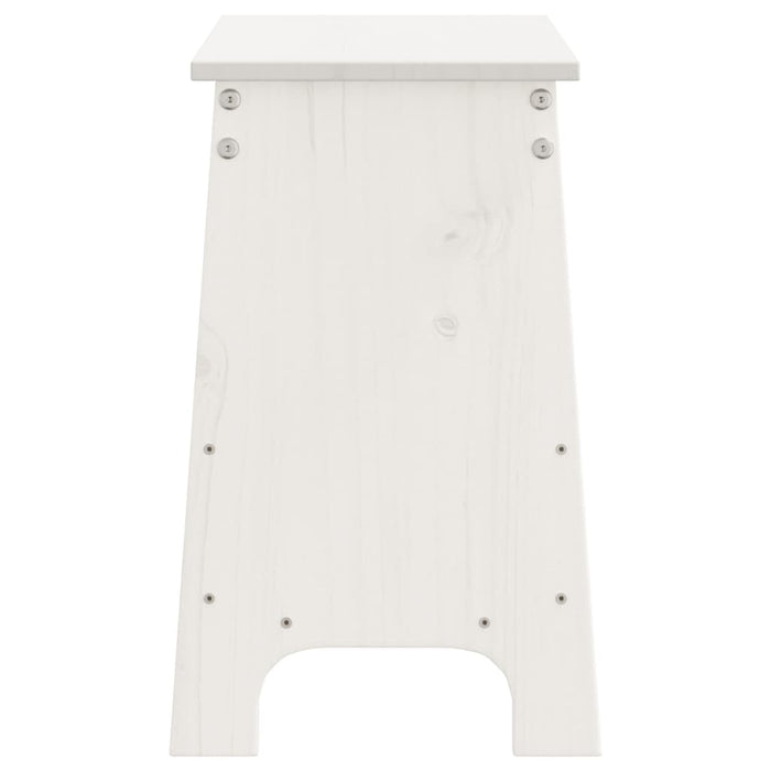 Panca da Ingresso Bianca 60x28x45 cm in Legno Massello di Pino 837386