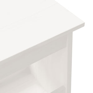 Panca da Ingresso Bianca 60x28x45 cm in Legno Massello di Pino 837386
