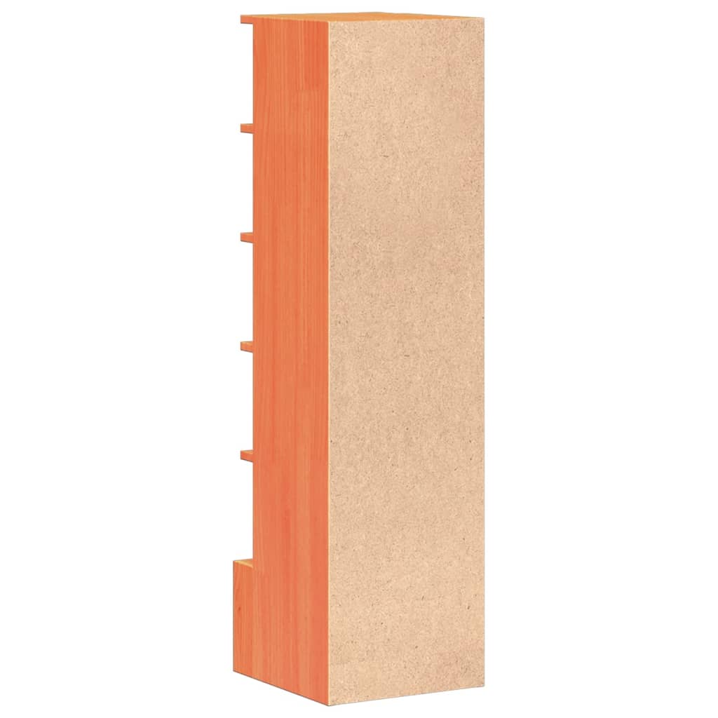 Scarpiera Marrone Cera 28x30x104 cm Legno Massello di Pino 837390