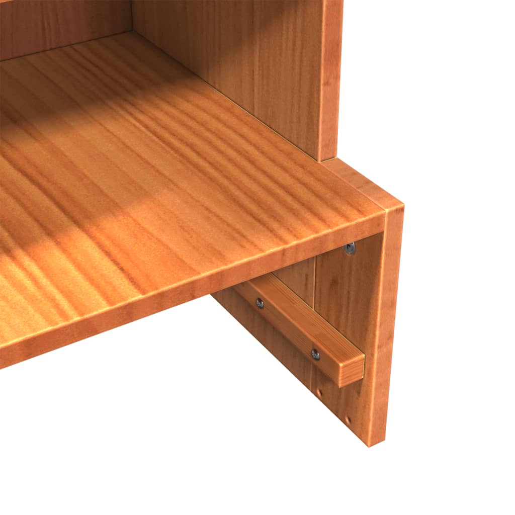 Scarpiera Marrone Cera 28x30x104 cm Legno Massello di Pino 837390