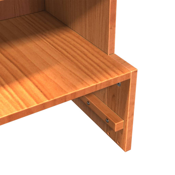 Scarpiera Marrone Cera 28x30x104 cm Legno Massello di Pino 837390