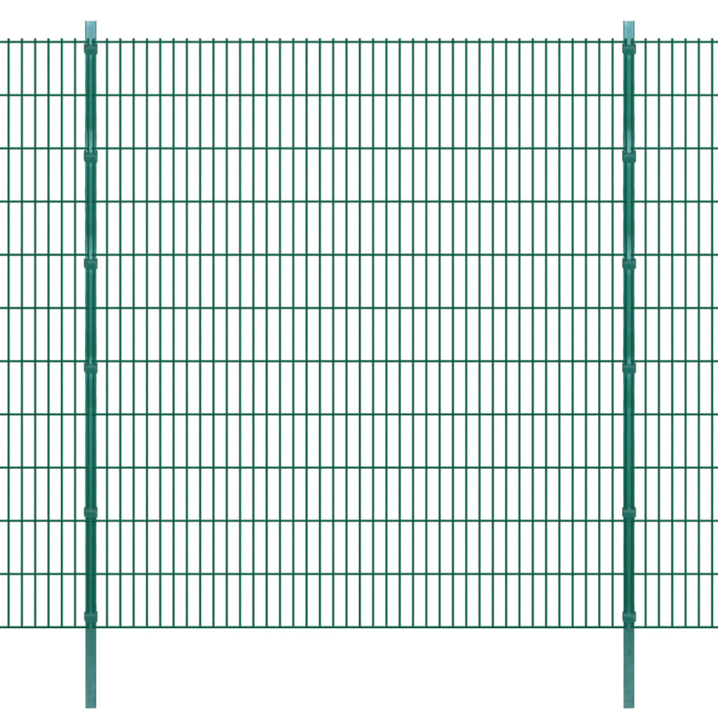 Pali per Recinzione 20 pz Verde 280 cm in Acciaio Zincato 3206352