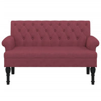 Panca con Schienale Rosso Vino 120x62x75,5 cm in Tessuto 372127