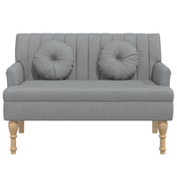 Panca con Cuscini Grigio Chiaro 113x64,5x75,5 cm in Tessuto