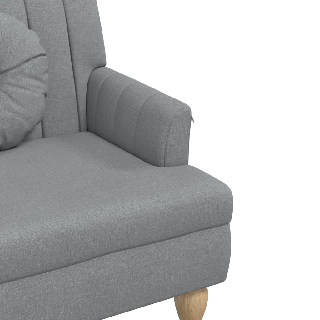 Panca con Cuscini Grigio Chiaro 113x64,5x75,5 cm in Tessuto 372130