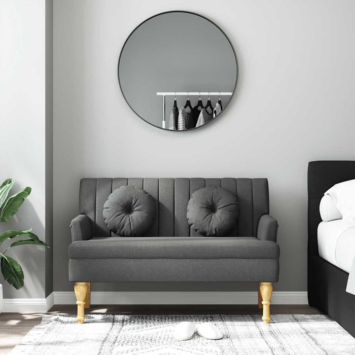 Panca con Cuscini Grigio Scuro 113x64,5x75,5 cm in Tessuto 372131