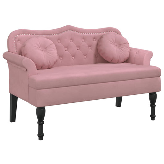 Panca con Cuscini Rosa 120,5x65x75 cm in Vellutocod mxl 107856