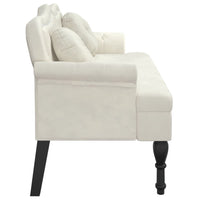 Panca con Cuscini Crema 120,5x65x75 cm in Velluto 372147