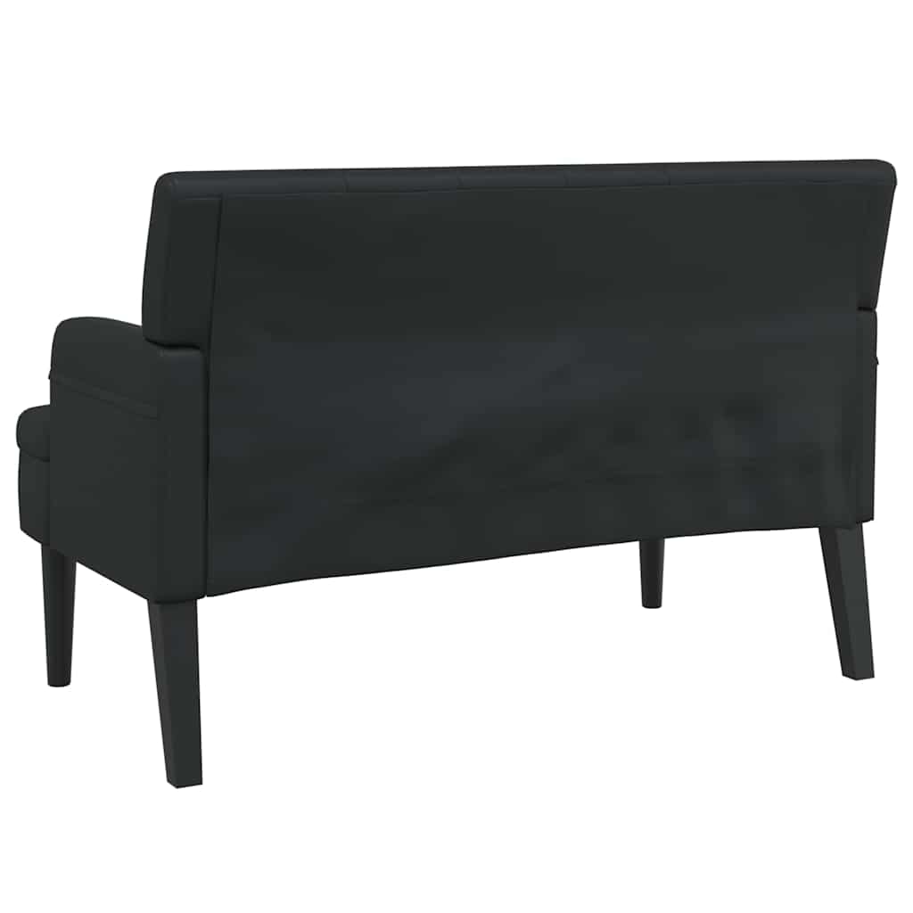 Panca con schienale nera 112x65,5x75 cm in similpelle 372153
