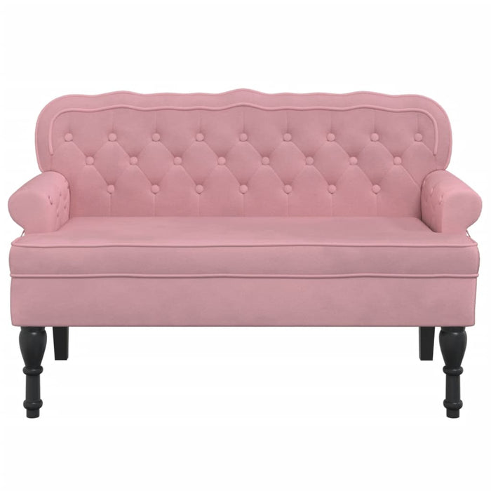 Panca con Schienale Rosa 119,5x64,5x75 cm in Velluto 372159