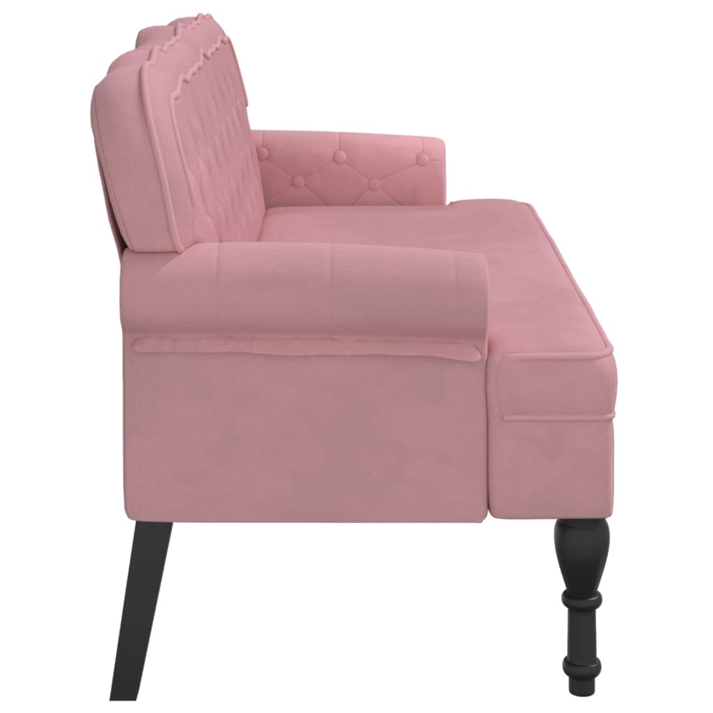 Panca con Schienale Rosa 119,5x64,5x75 cm in Velluto 372159