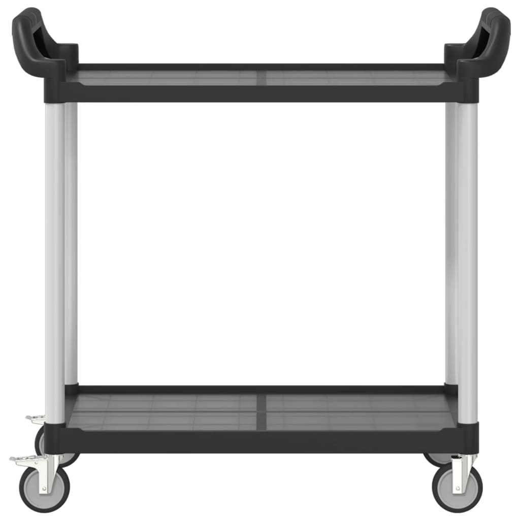 Carrello a 2 Ripiani Nero 99x50x97 cm in Alluminio 30324