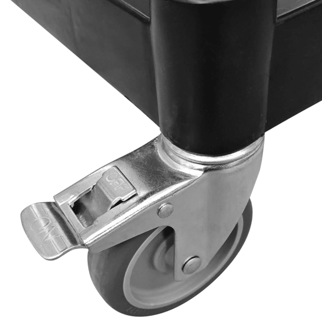 Carrello a 2 Ripiani Nero 99x50x97 cm in Alluminio 30324