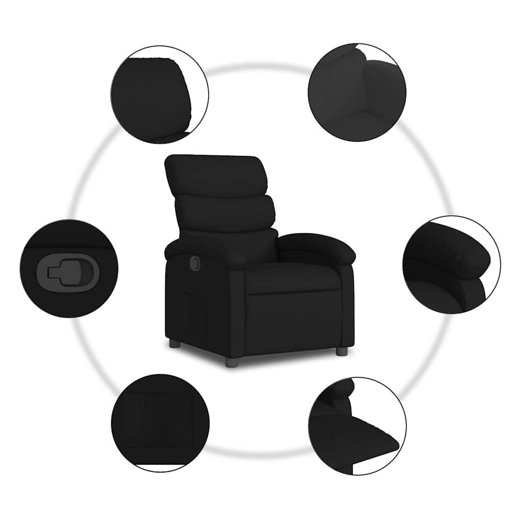 Poltrona Reclinabile in Tessuto Nero 371691