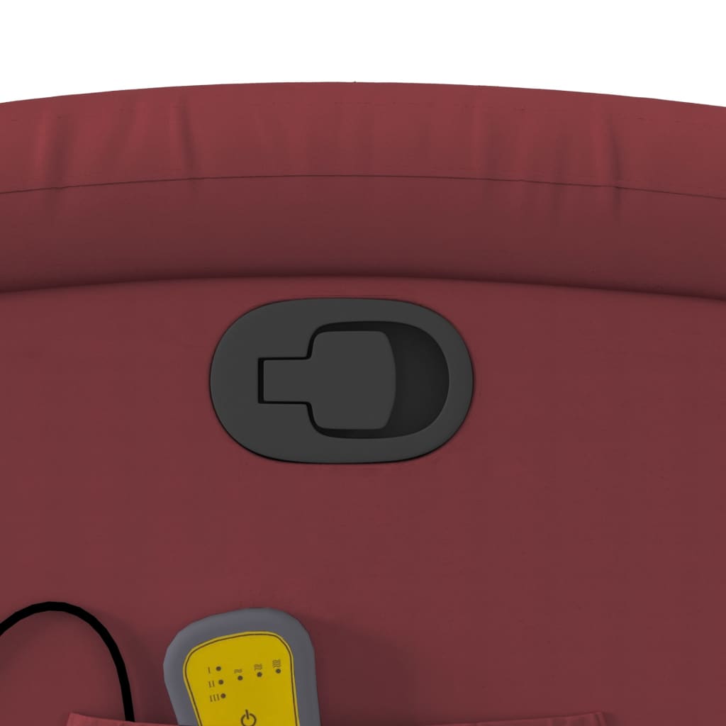 Poltrona Massaggiante Reclinabile Rosso vino in Similpelle 371724
