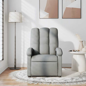 Poltrona Massaggiante Reclinabile Grigio Chiaro in Tessuto 371739