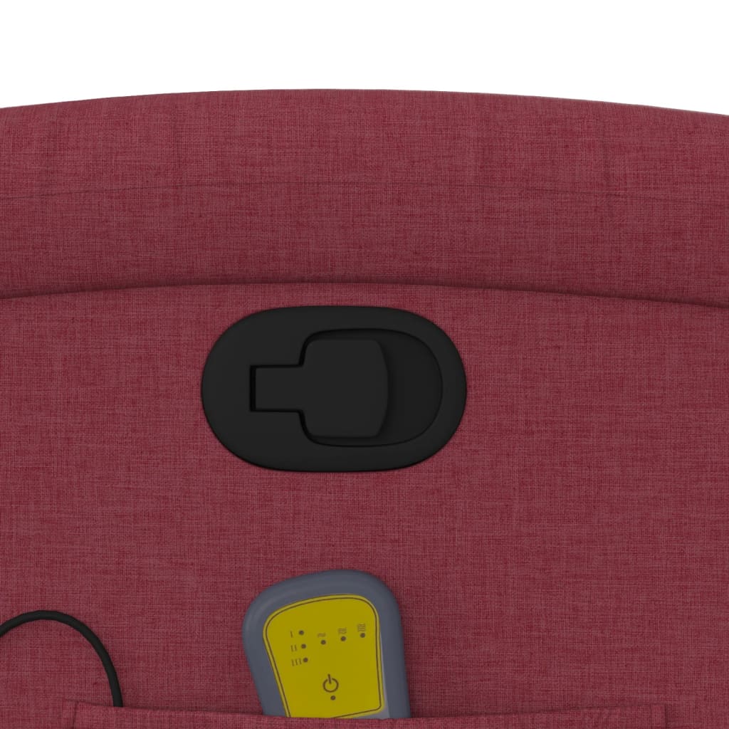 Poltrona Massaggiante Reclinabile Rosso Vino in Tessuto