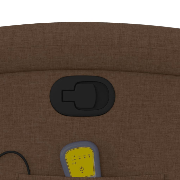 Poltrona Massaggiante Reclinabile Marrone in Tessuto 371767