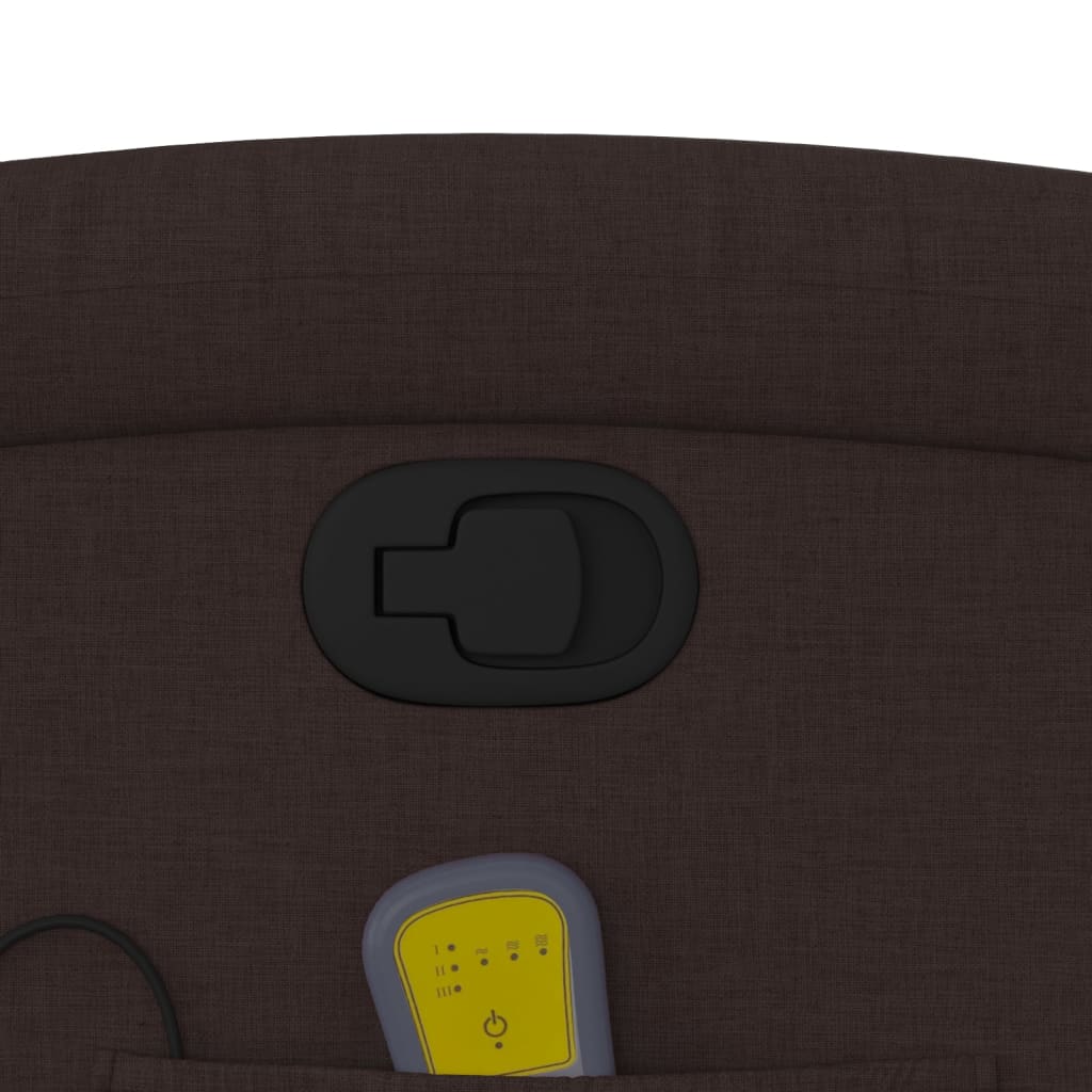Poltrona Massaggiante Reclinabile Marrone Scuro in Tessuto 371768