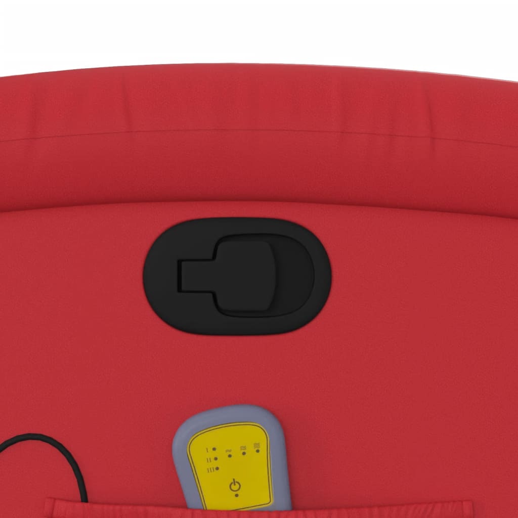 Poltrona Massaggiante Reclinabile Rossa in Similpelle 371787