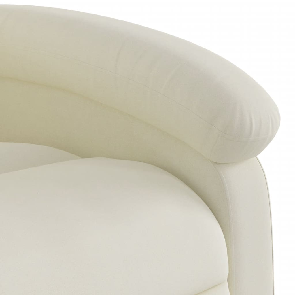 Poltrona Massaggiante Reclinabile Crema in Velluto 371817
