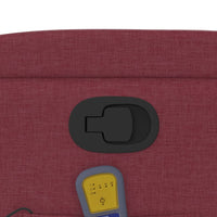 Poltrona Massaggiante Reclinabile Rosso Vino in Tessuto 372456