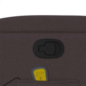 Poltrona Massaggiante Reclinabile Marrone Scuro in Tessuto