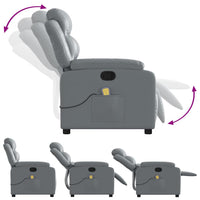 Poltrona Massaggiante Reclinabile Grigia in Similpelle 373496