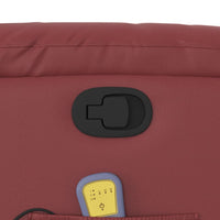 Poltrona Massaggiante Reclinabile Rosso vino in Similpelle 373497