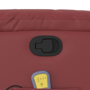 Poltrona Massaggiante Reclinabile Rosso vino in Similpelle 373497