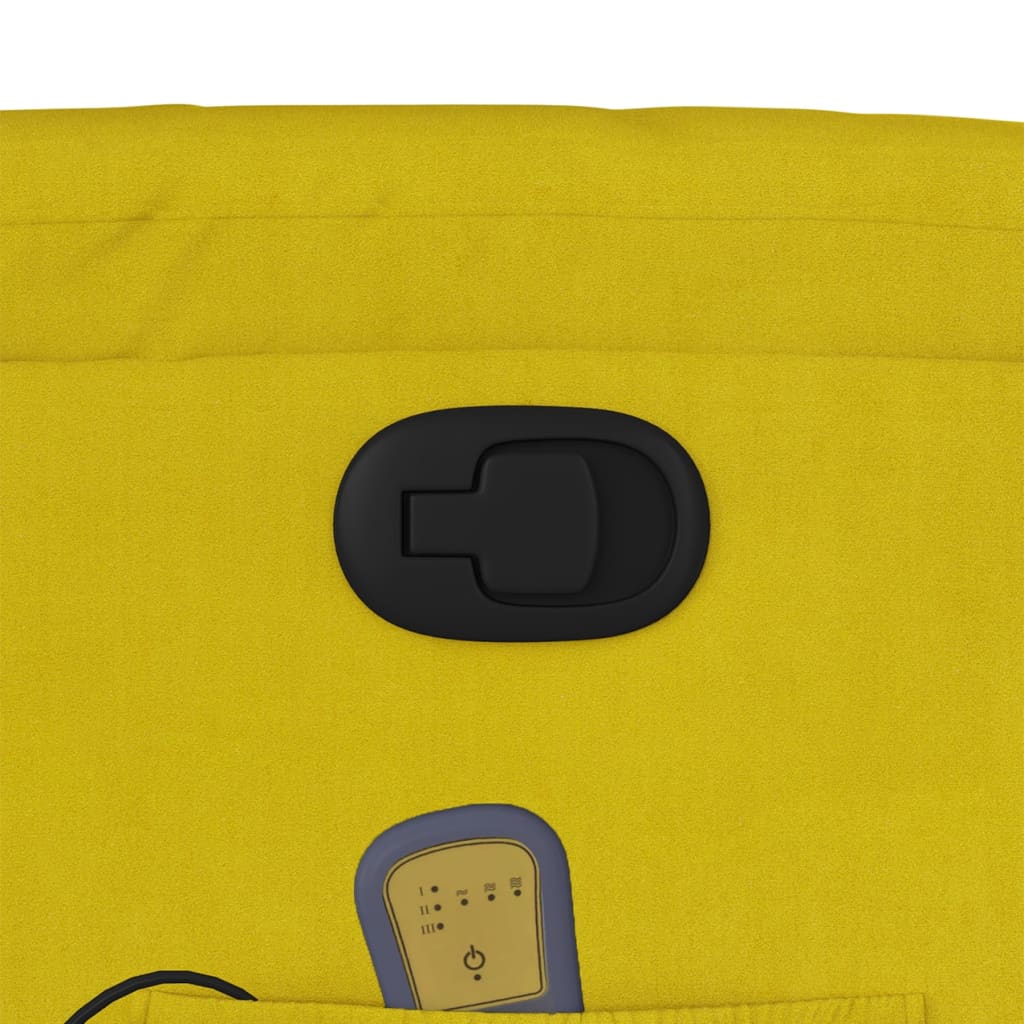 Poltrona Massaggiante Reclinabile Gialla in Velluto 373518