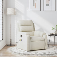 Poltrona Massaggiante Reclinabile Crema in Velluto 373520