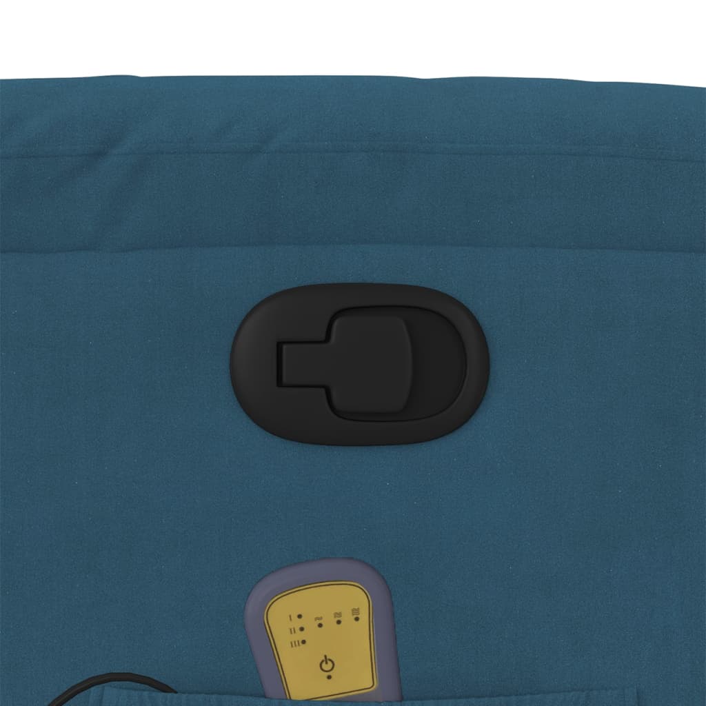 Poltrona Massaggiante Reclinabile Blu in Velluto 373521