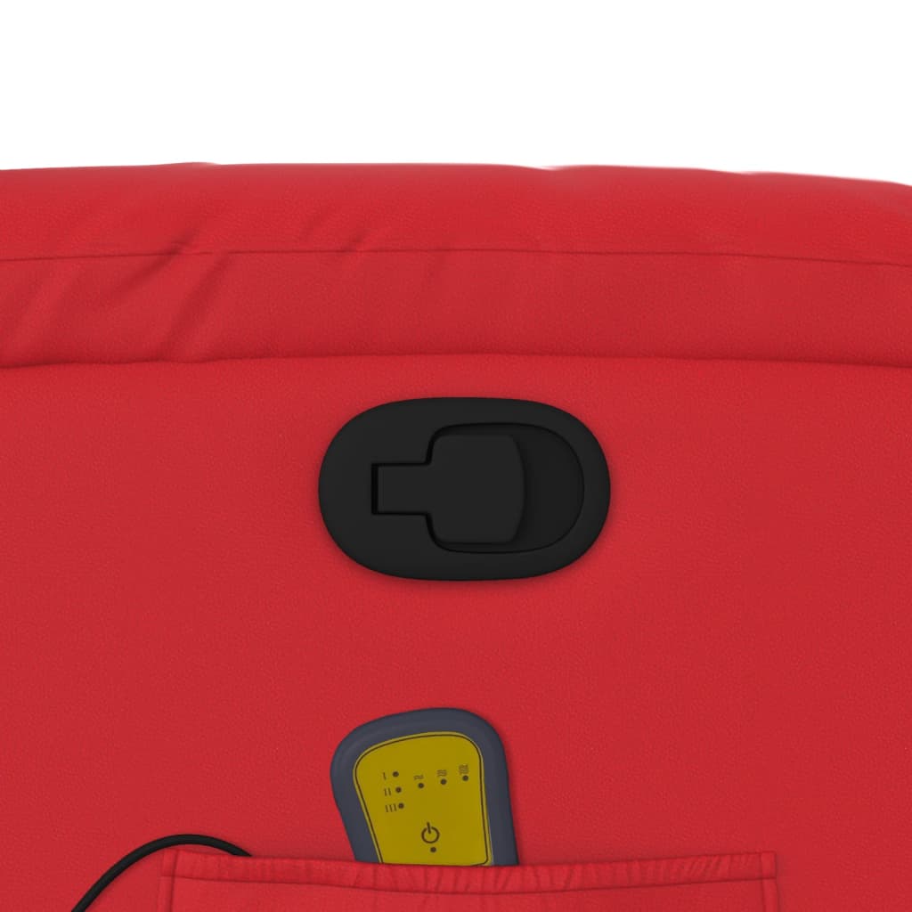 Poltrona Massaggiante Reclinabile Rossa in Similpelle 373534