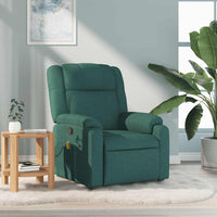 Poltrona Massaggiante Reclinabile Verde Scuro in Tessutocod mxl 132097