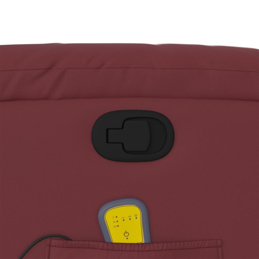 Poltrona Massaggiante Reclinabile Rosso vino in Similpelle 373571