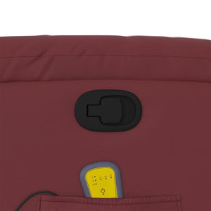 Poltrona Massaggiante Reclinabile Rosso vino in Similpelle 373571