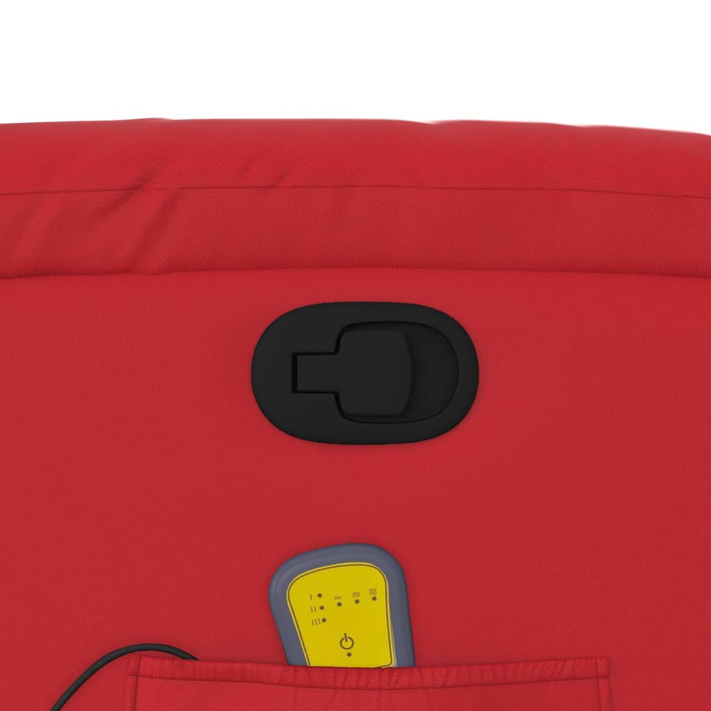 Poltrona Massaggiante Reclinabile Rossa in Similpelle 373572