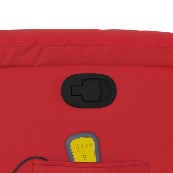 Poltrona Massaggiante Reclinabile Rossa in Similpelle 373572