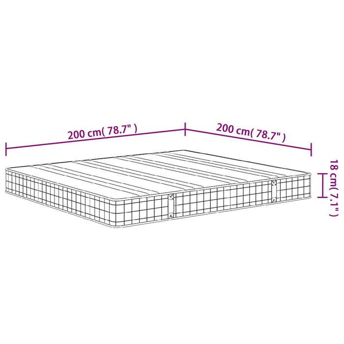 Materasso a Molle Bonnel Medio 200x200 cm 3206382