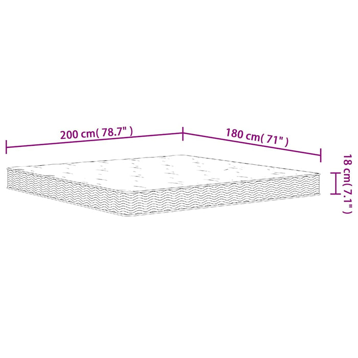 Materasso a Molle Bonnel Medio 180x200 cm 3206414