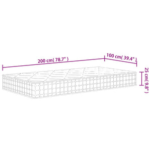 Materasso a Molle Insacchettate Medio Rigido 100x200 cm 372839