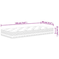 vidaXL Materasso a Molle Insacchettate Medio 90x190 cm Single Size