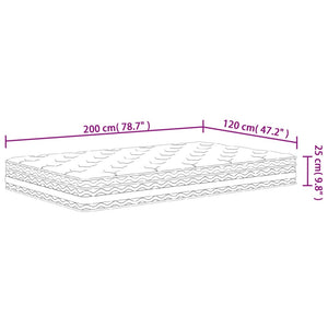 Materasso a Molle Insacchettate Medio 120x200 cm 372917
