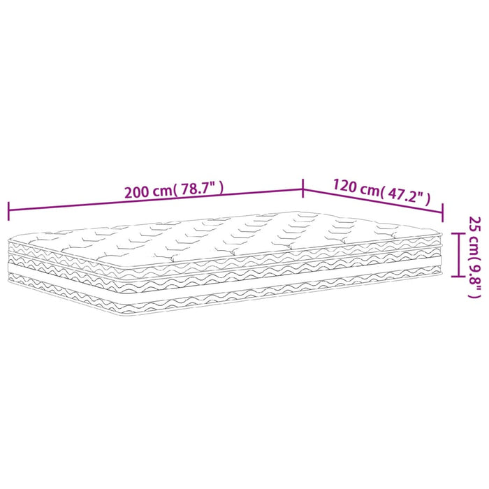 Materasso a Molle Insacchettate Medio 120x200 cm 372917